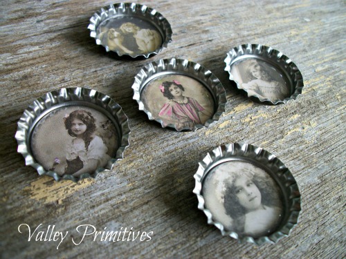 Bottle Cap Magnets - Young Ladies, Victorian, Shabby Chic, Country Cottage, Vintage, Set Of 5